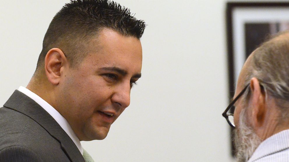 PHOTO: Former Albuquerque Police Officer Levi Chavez enters court on June 13, 2013 in Bernalillo, N.M.